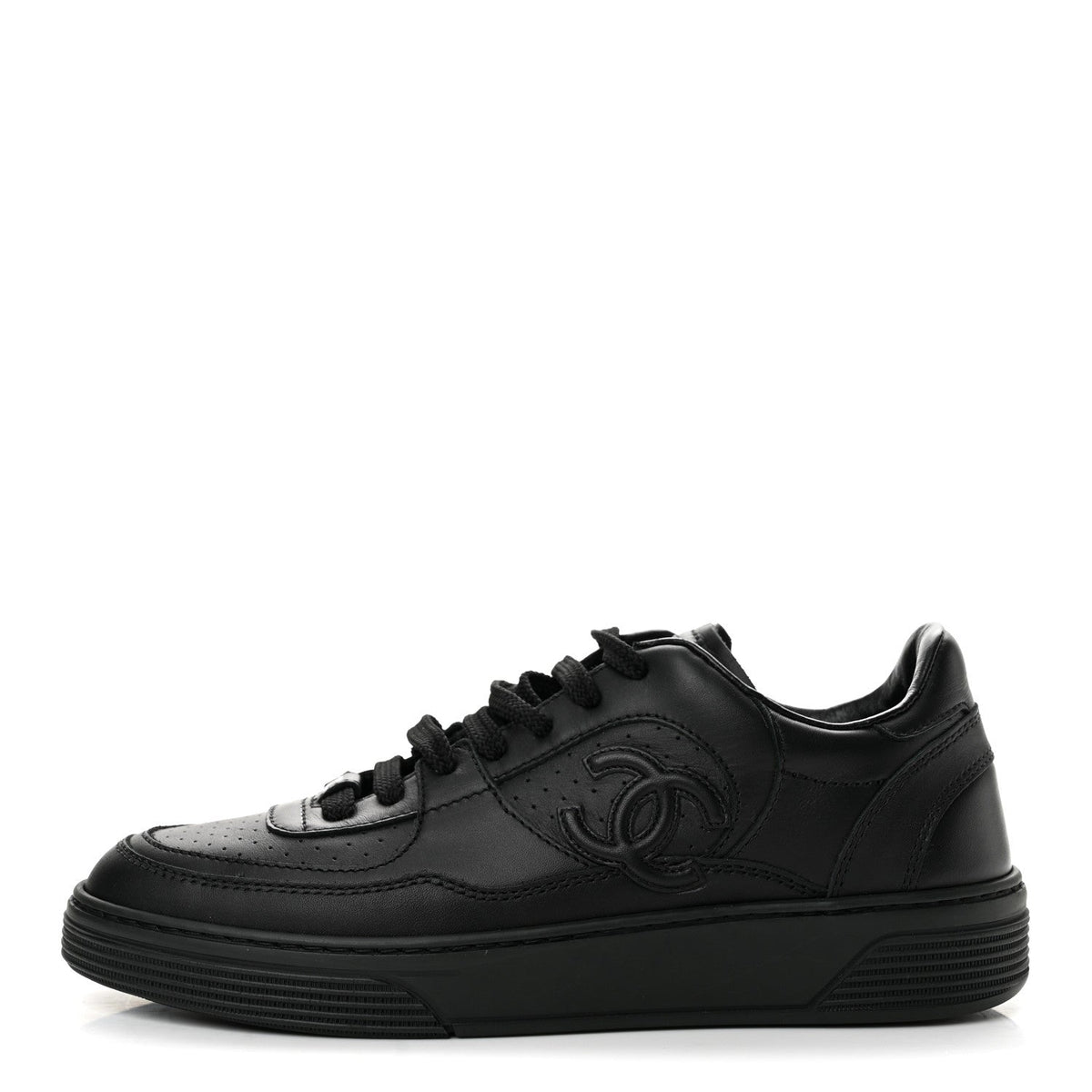 Calfskin CC Womens Sneakers 36.5 Black