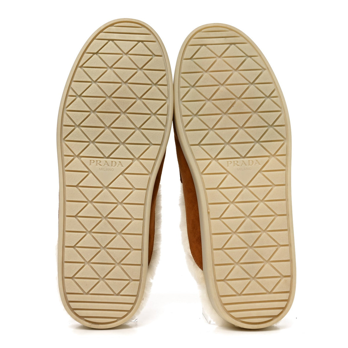 Vitello Scamosciato Triangle Logo Loafer Mules 36 Cognac