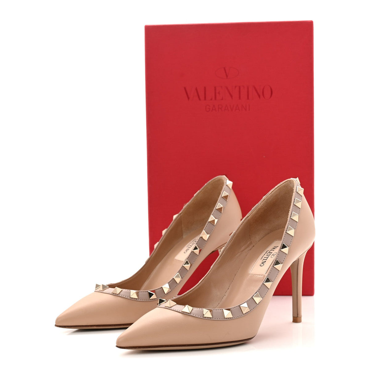 Nappa Rockstud 100mm Pumps 35 Poudre