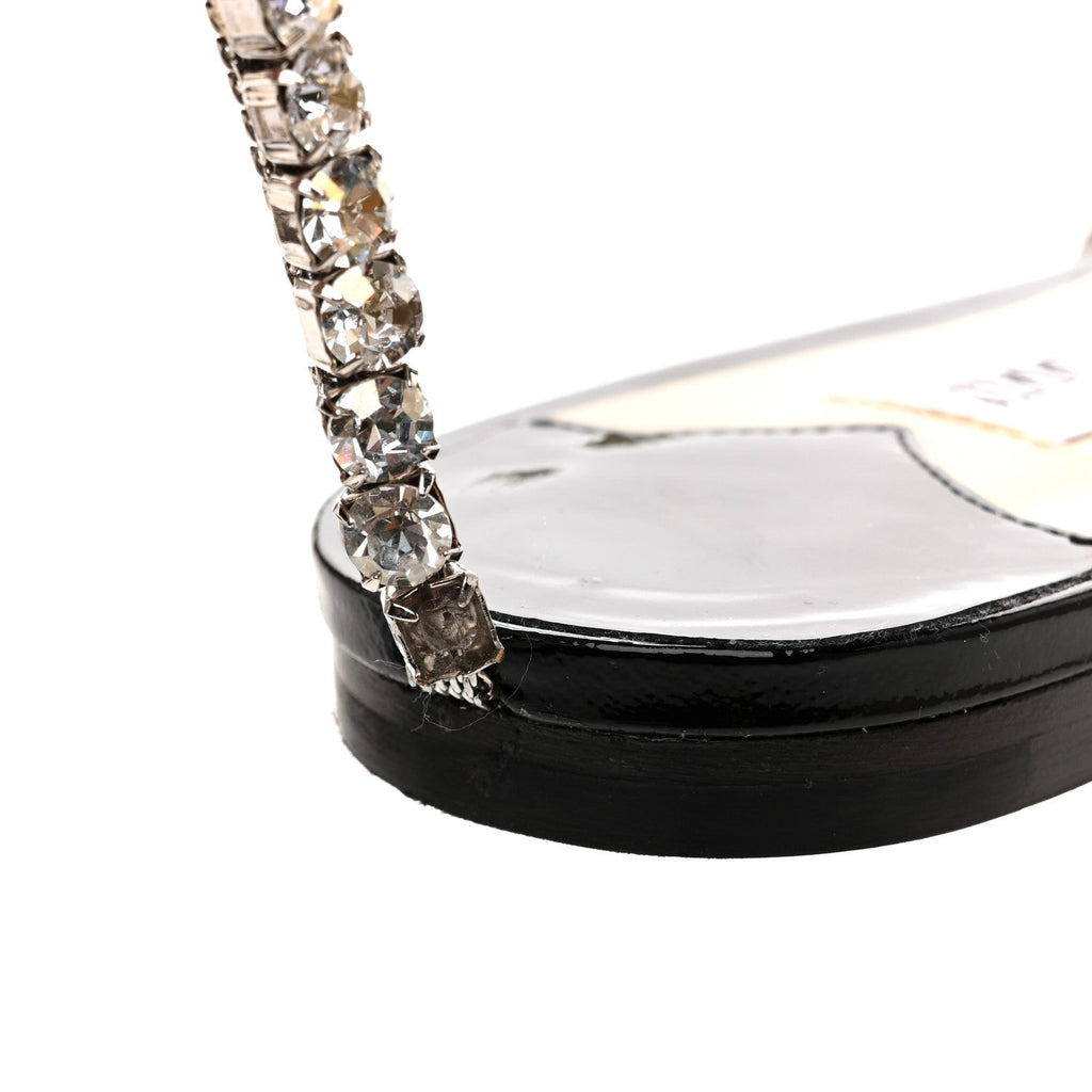 Patent Crystal Saeda Flats 38 Black