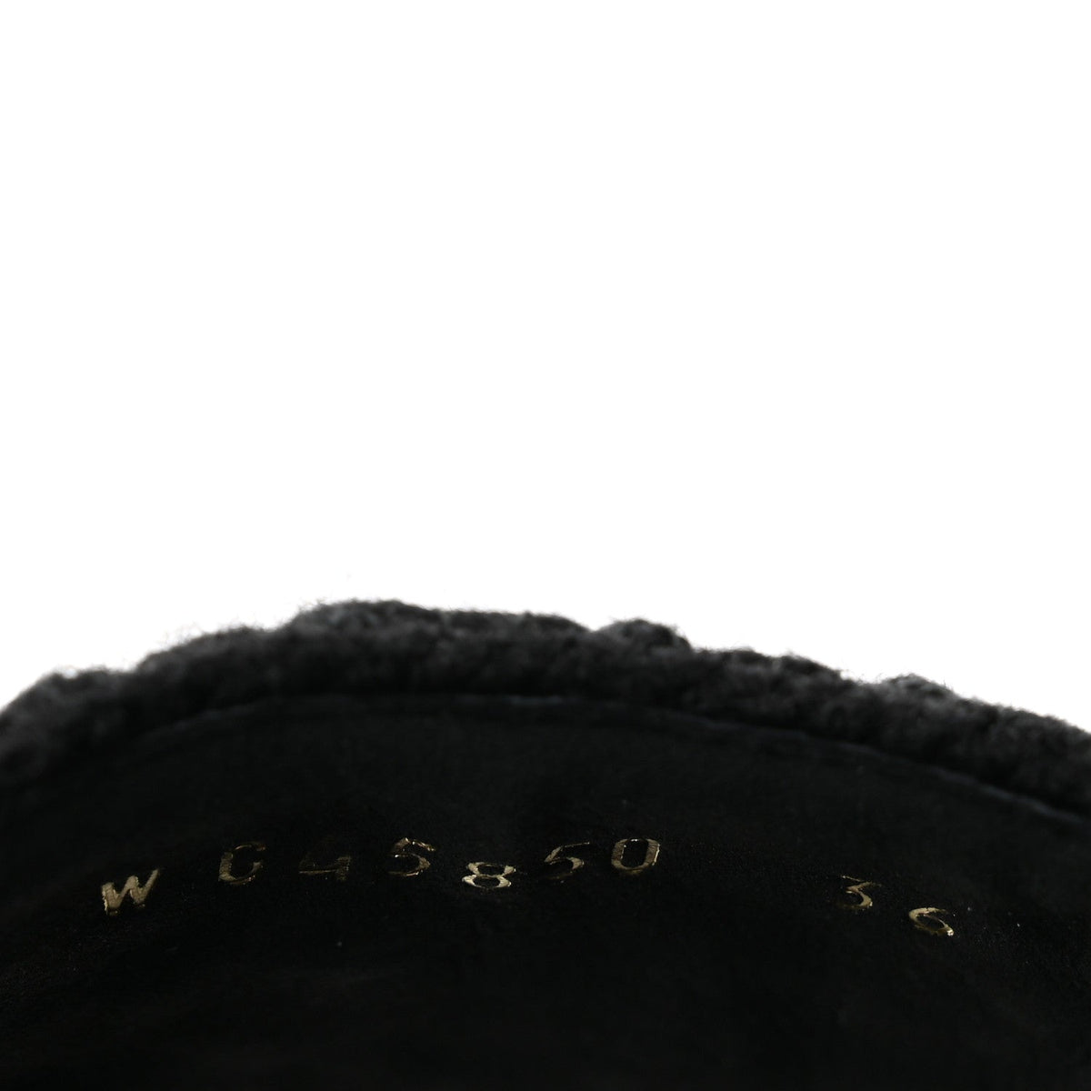 Wool Alpaca Chain CC Slide Sandals 36 Black