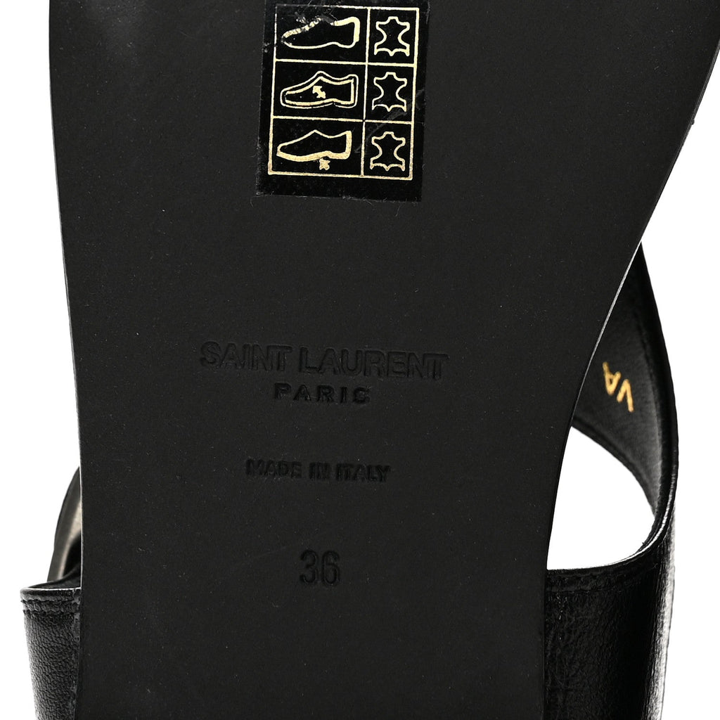 Calfskin Incrociato Denver Monogram Sandals 36 Black
