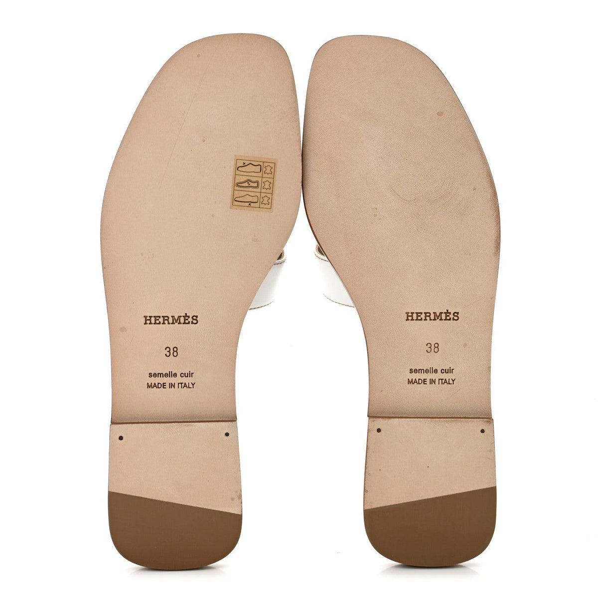 Box Calfskin Oran Sandals 38 White