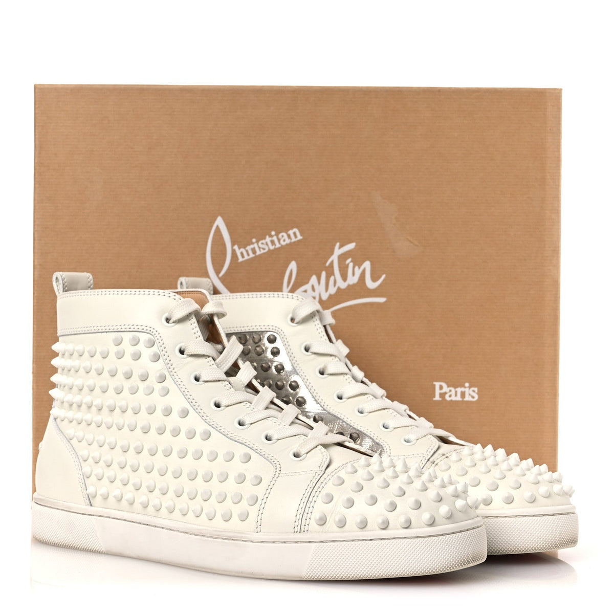 Nappa Laminato Dino Spikes Mens Yang Louis Flat Sneakers 45 Latte Silver