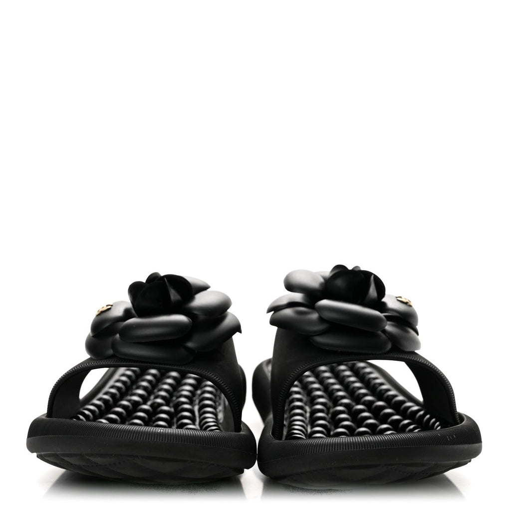 Thermoplastic PVC Camellia Mule Sandals 37 Black