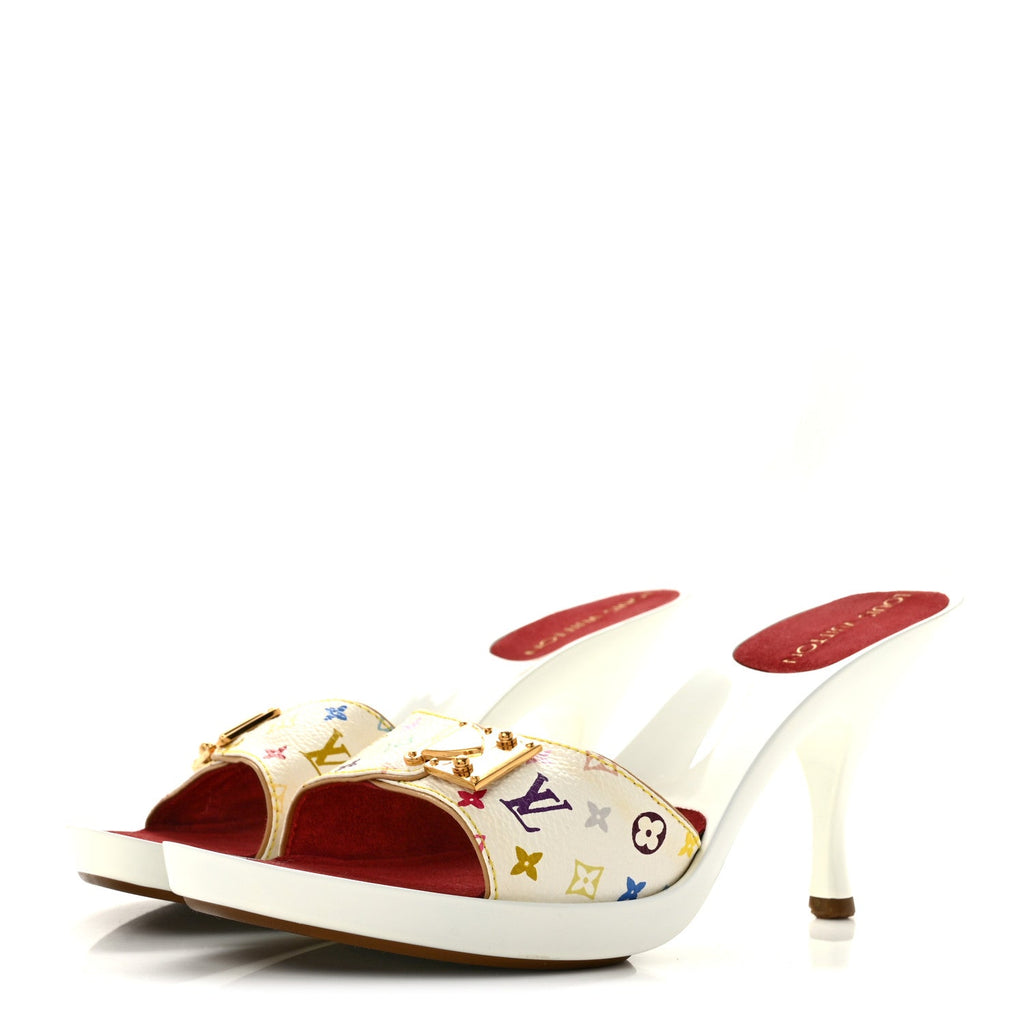 Monogram Multicolor Sandal Mule 36 White