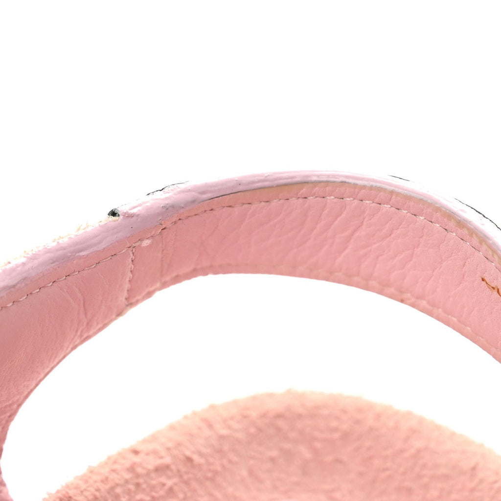 Suede Calfskin Velcro Flat Sandals 39 Light Pink