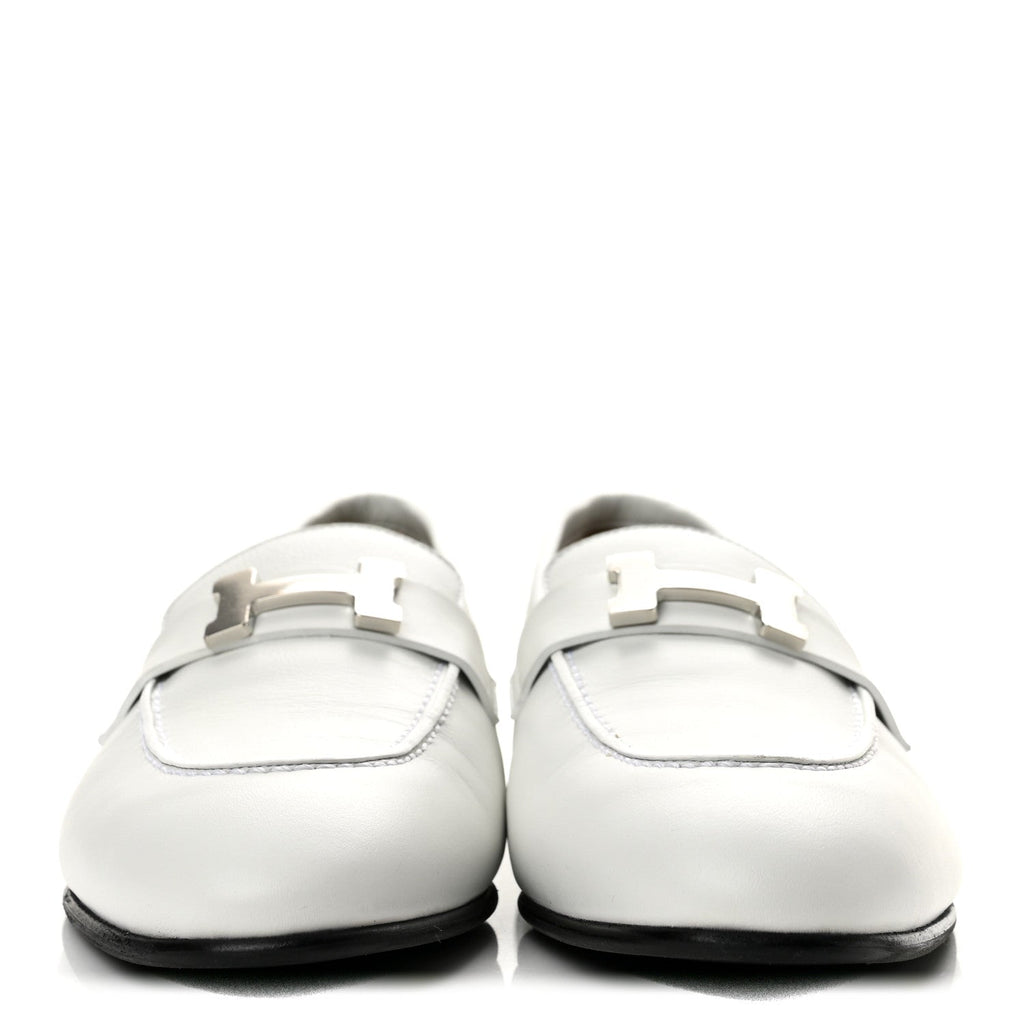 Calfskin Womens Paris Loafers 38 White