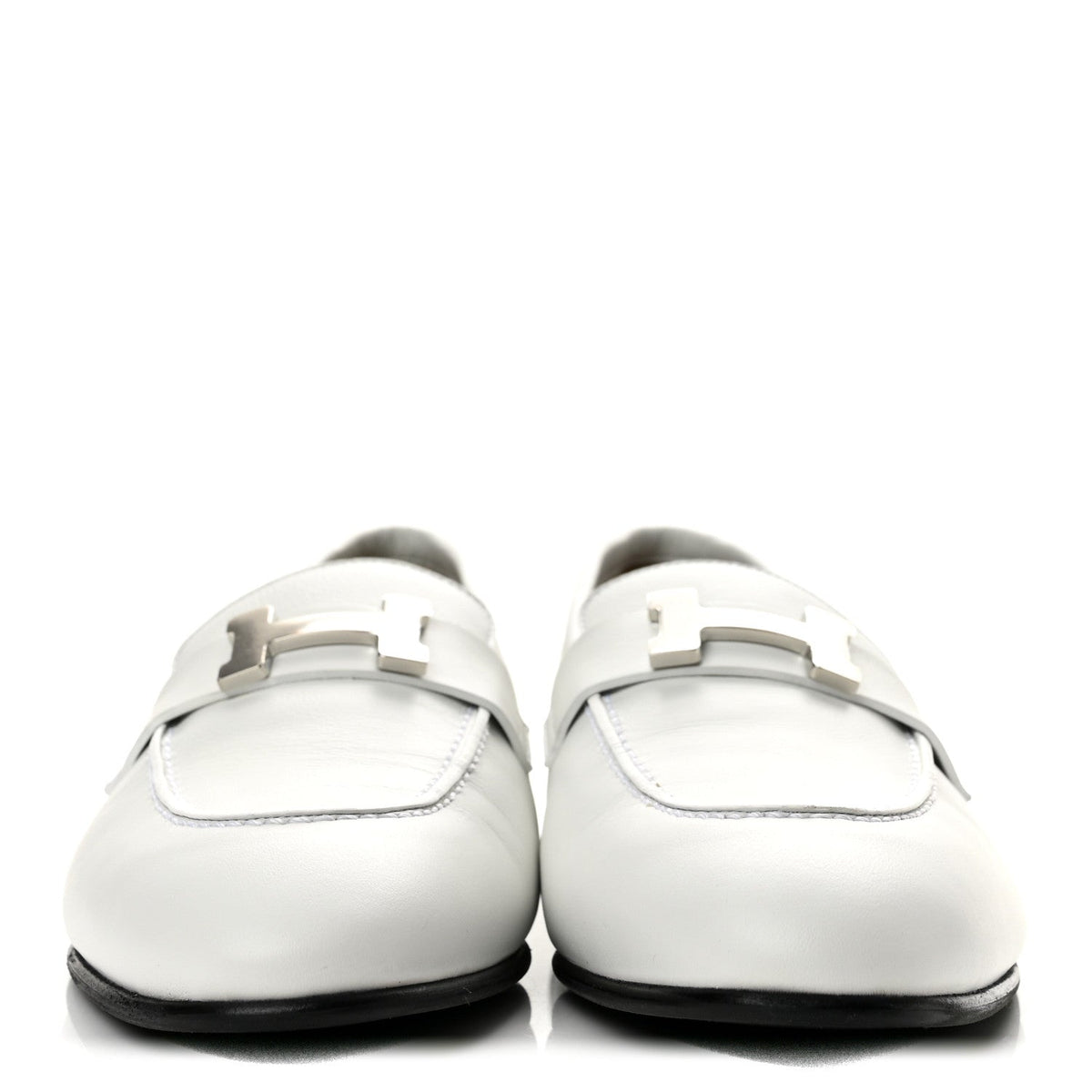 Calfskin Womens Paris Loafers 38 White