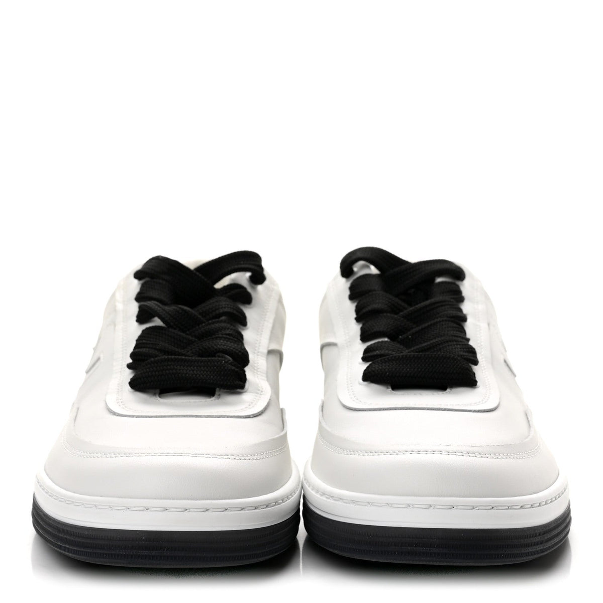 Calfskin CC Womens Sneakers 40 White Black