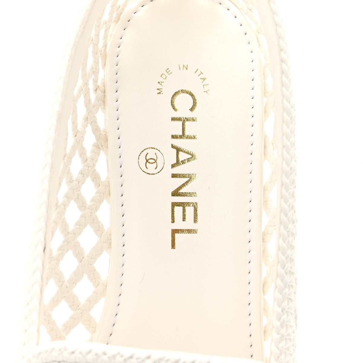 Braided Lambskin CC Mocassin Loafers 41 White