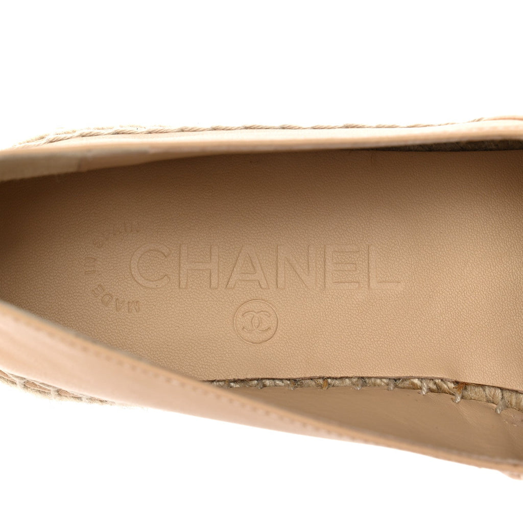 Lambskin CC Espadrilles 37 Beige Black
