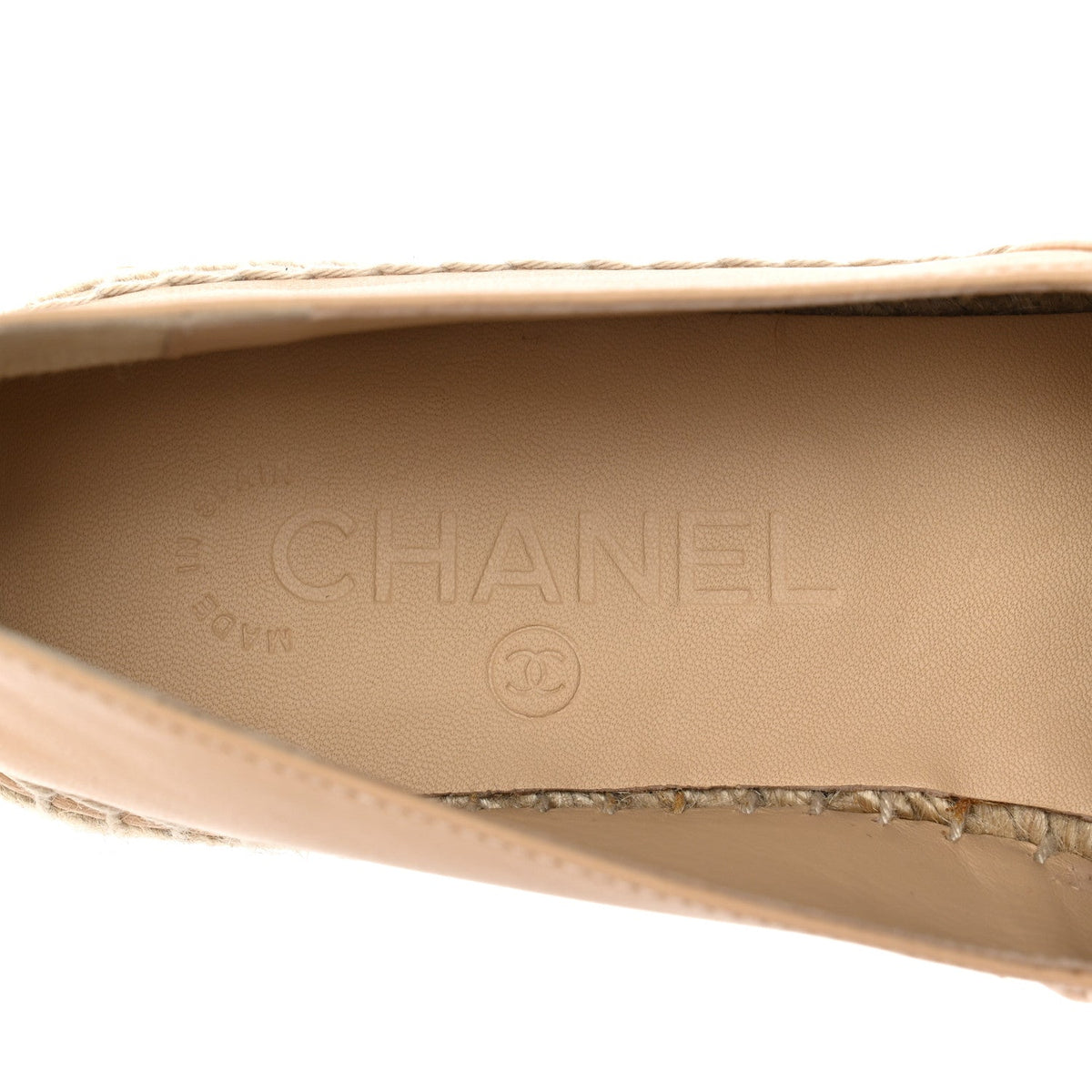 Lambskin CC Espadrilles 37 Beige Black