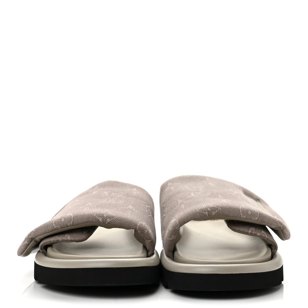 Monogram Denim LV Pool Pillow Flat Comfort Mule 37 Grey