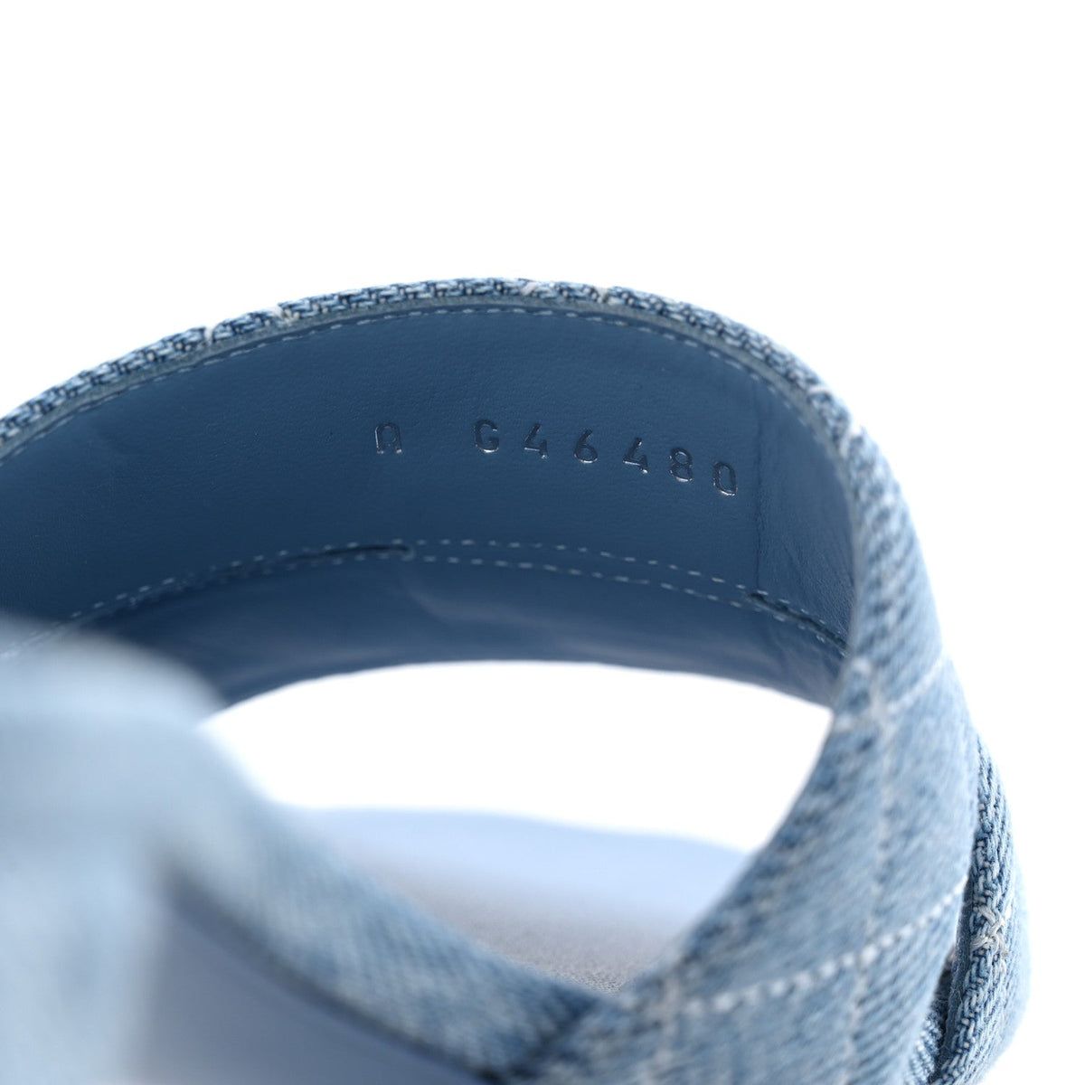 Denim Quilted Mules 38 Blue