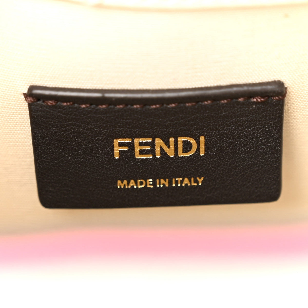 Canvas Vitello Grace F is Fendi Logo Embroidered Mini Mon Tresor Bucket Bag Grezzo Pink