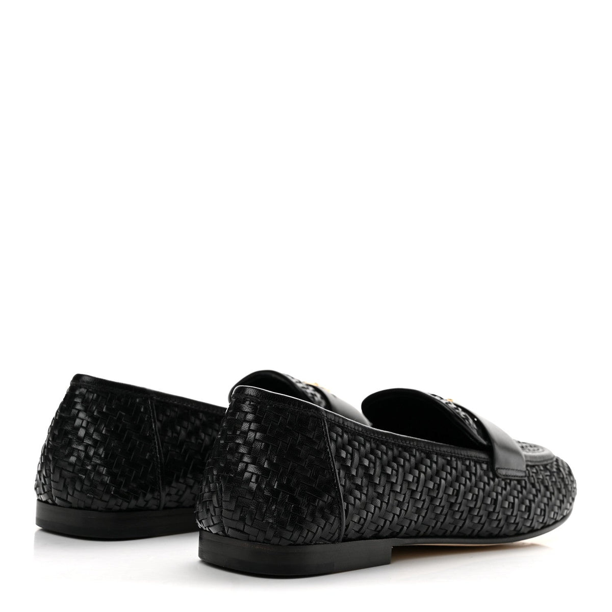 Goatskin Braided Soho Flat Loafer 41 Black
