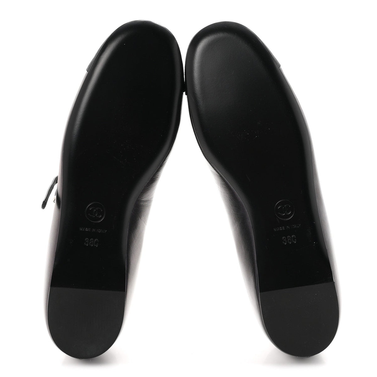 Lambskin Grosgrain Pearl Mary Jane Flats 38 Black