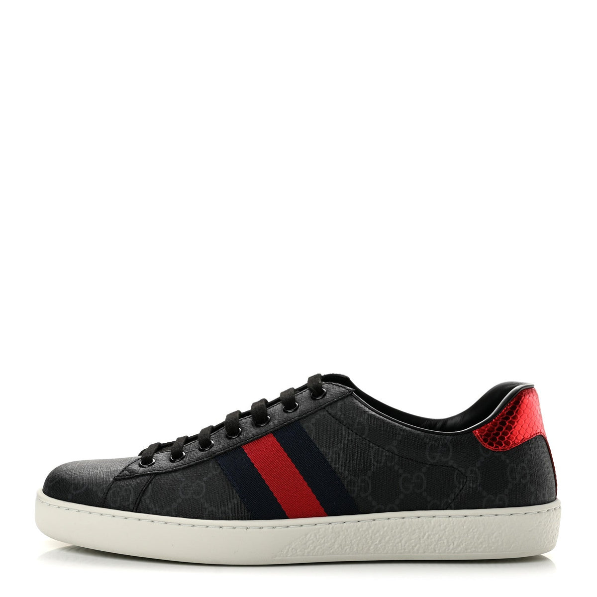 GG Supreme Monogram Ayers Web Mens New Ace Sneakers 10 Black