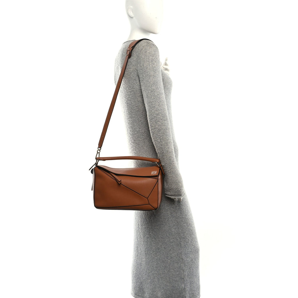 Calfskin Medium Puzzle Bag Tan