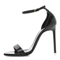 Calfskin Tripon Amber 105 Ankle Strap Sandals 39 Black