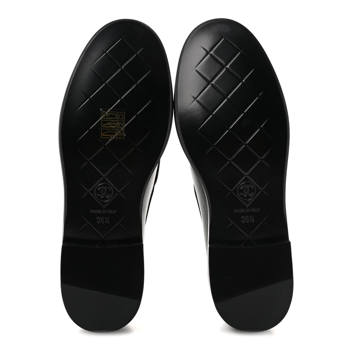 Lambskin Quilted CC Turnlock Loafers 36.5 Black