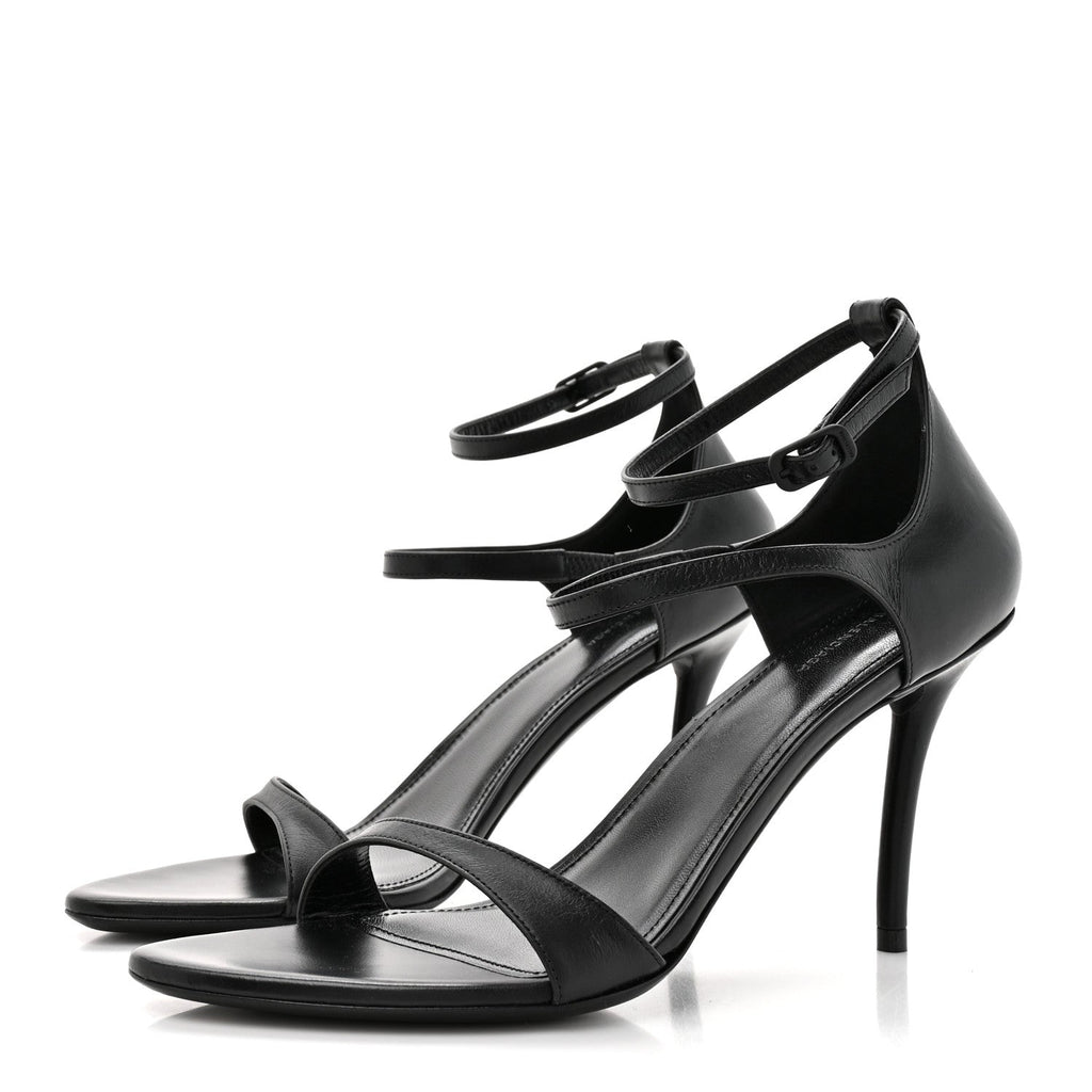 Calfskin Honey 90mm Sandal 37 Black