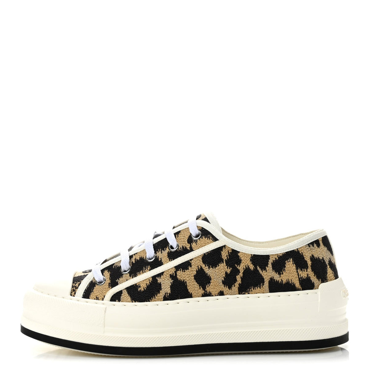 Cotton Mizza Embroidered Walk'N'Dior Low Top Sneakers 39 Beige