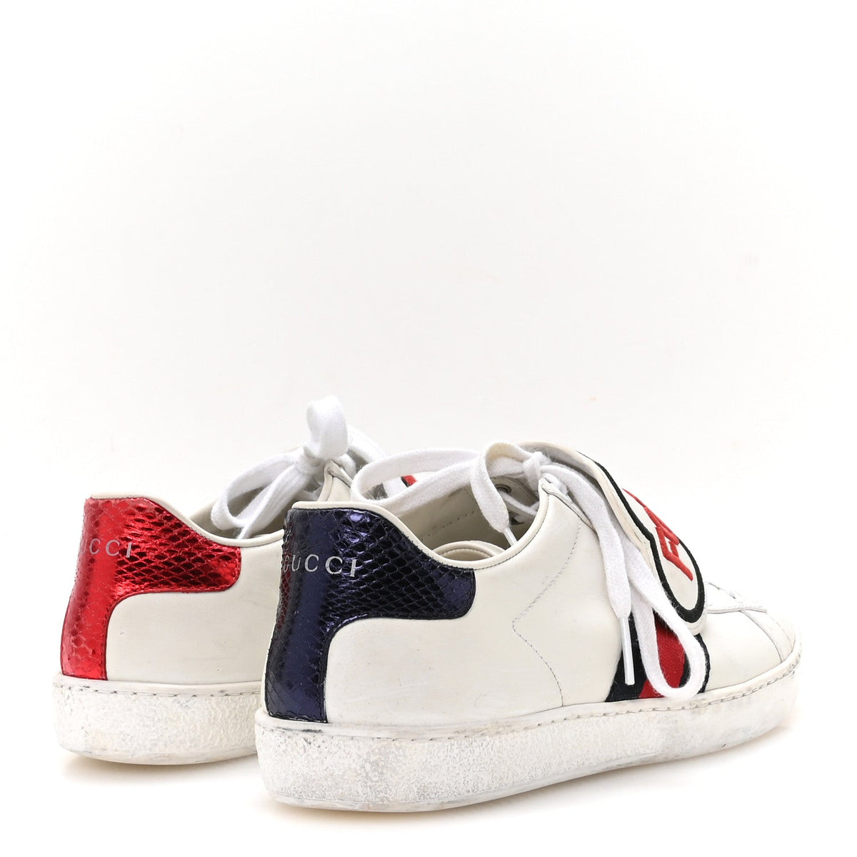 Calfskin Ayers Web Blind for Love Embroidered Womens Ace Sneakers 35.5 White
