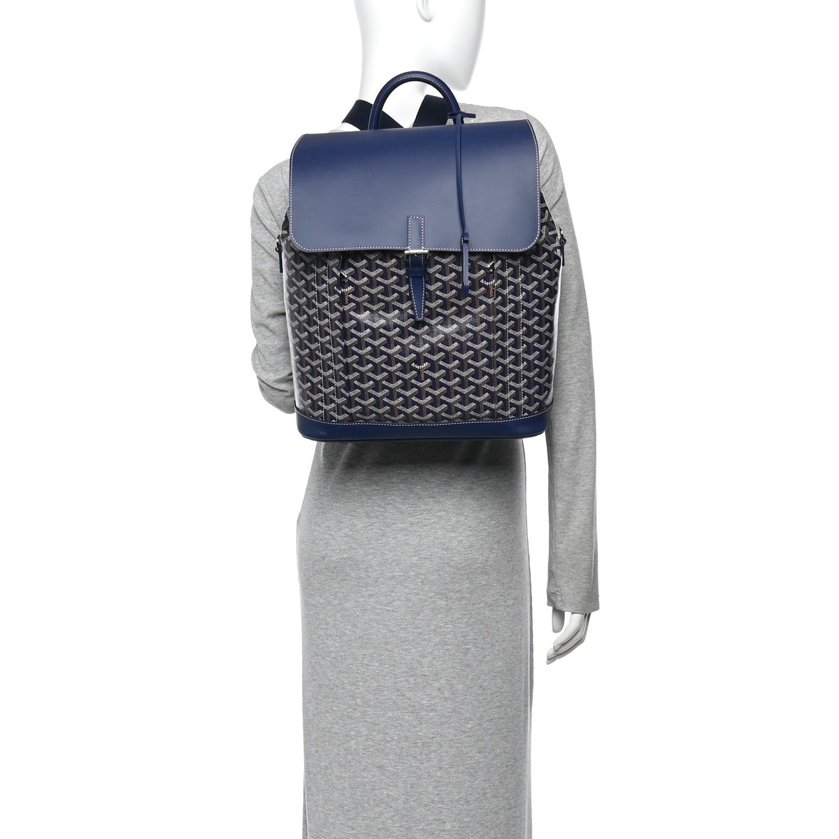 Goyardine Calfskin Alpin MM Backpack Navy