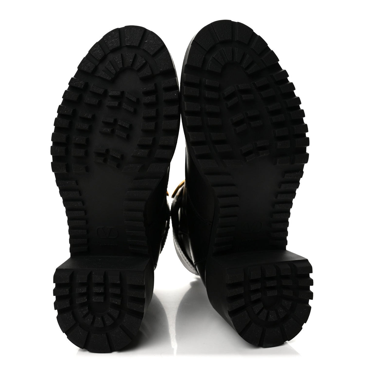 Calfskin Womens VLOGO 70mm Combat Boots 38.5 Black