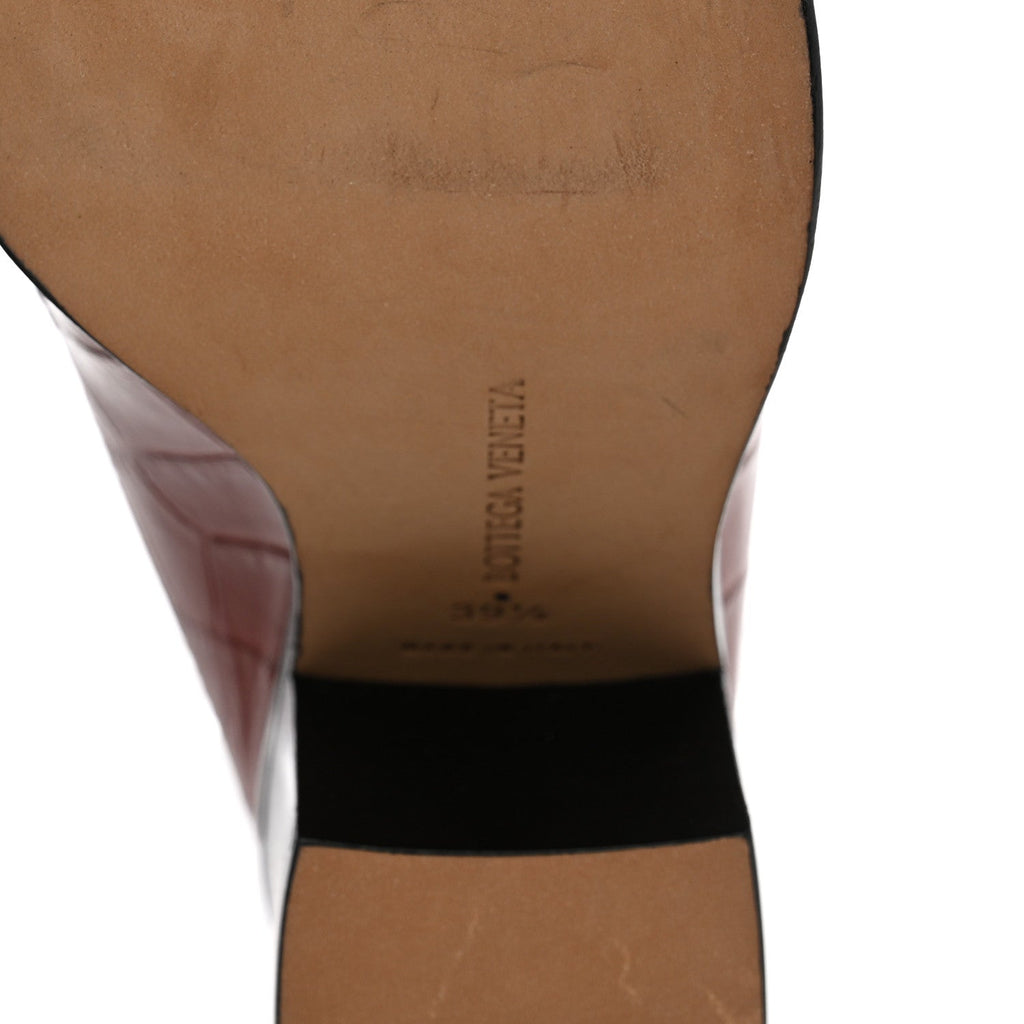 Calfskin Alligator Embossed Mules 39.5 Rust