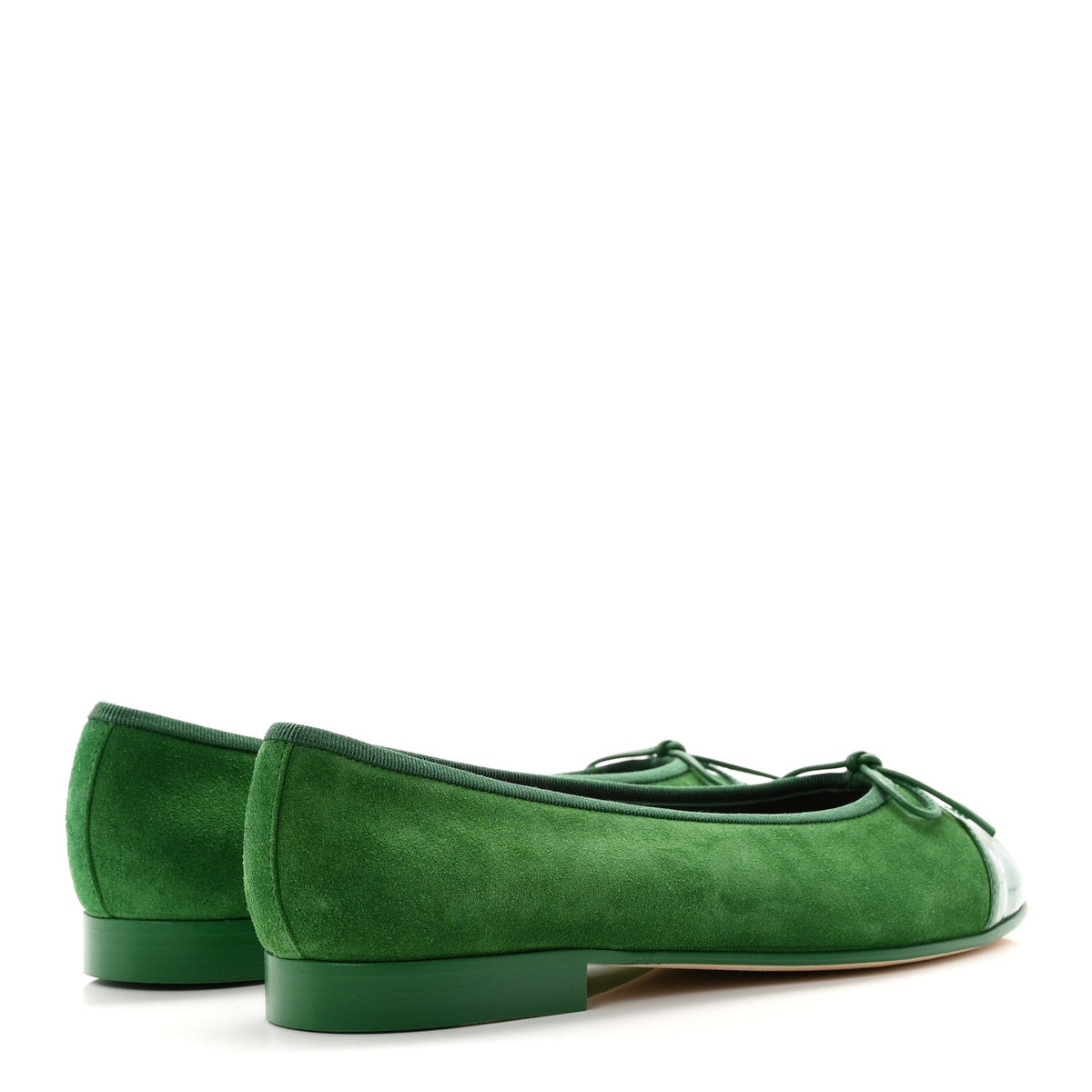 Suede Patent Cap Toe CC Ballerina Flats 36.5 Green
