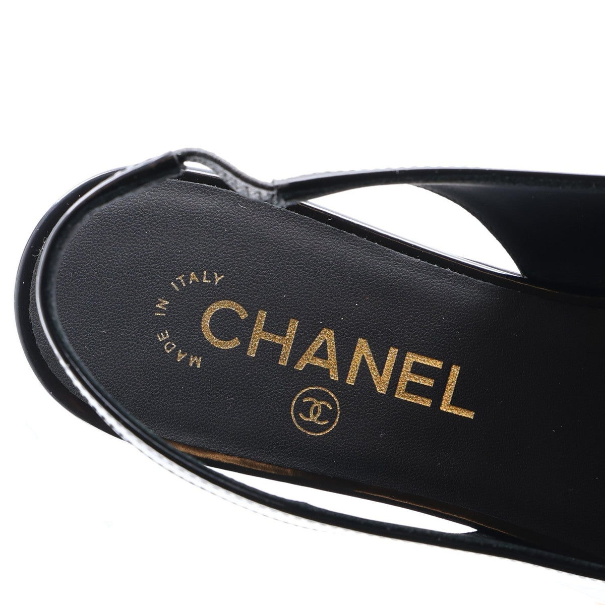 Shiny Calfskin Slingback Loafers 38 Black