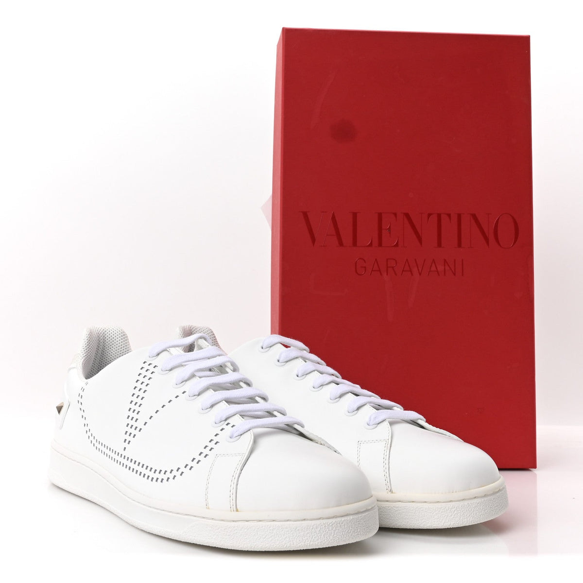Calfskin Mens Backnet Sneakers 46 White
