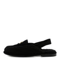 Suede Calfskin CC Slingback Loafers 39 Black
