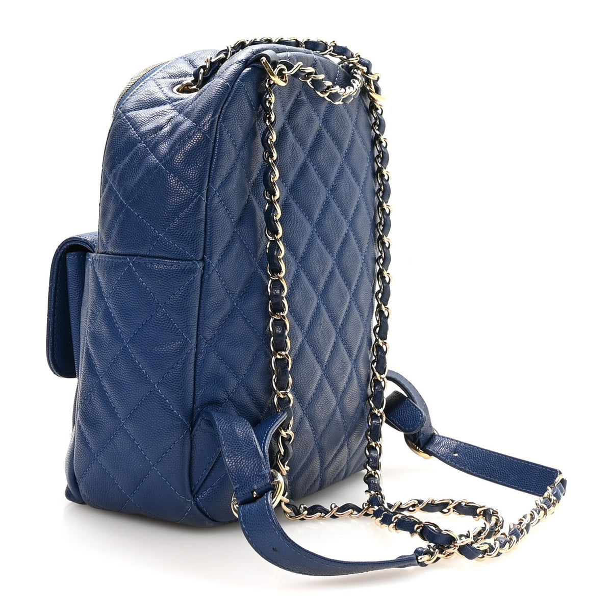 Caviar Quilted Large CC Day Backpack Blue
