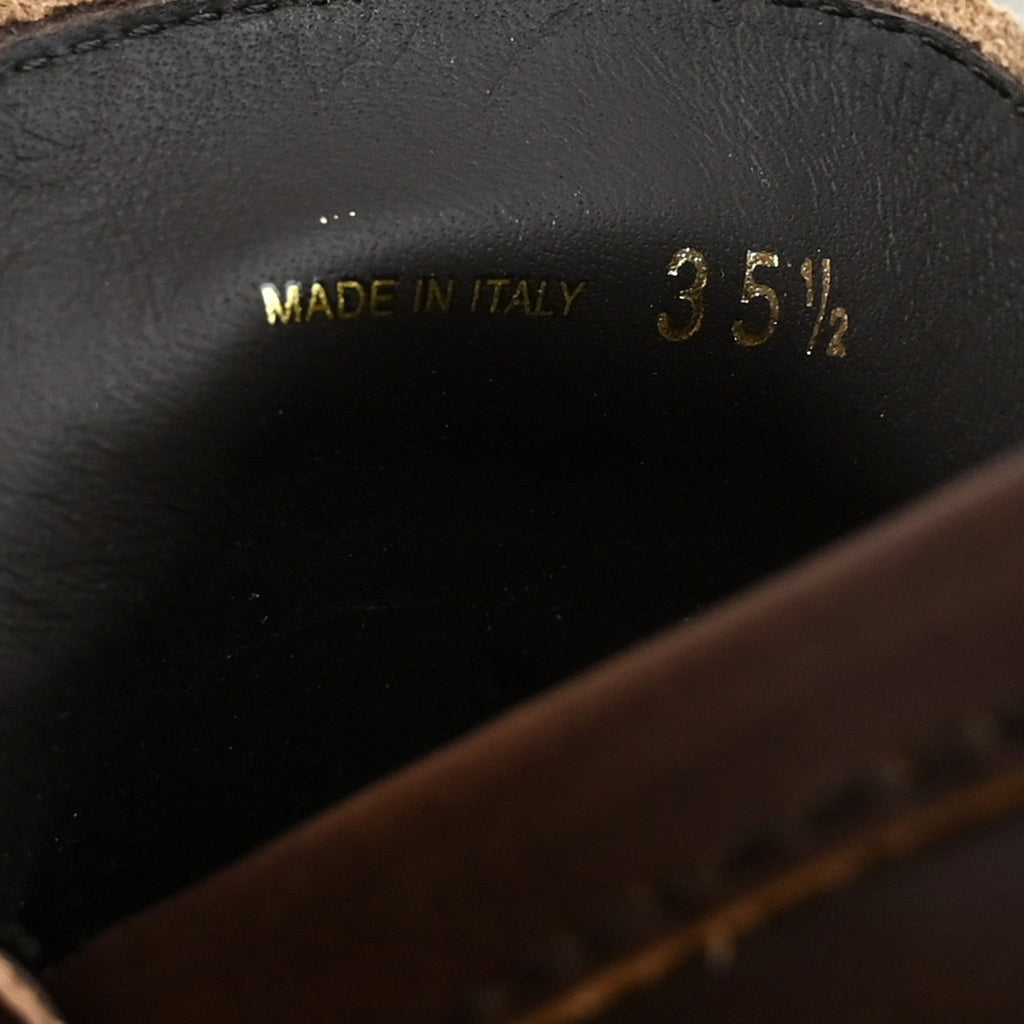 Vitello Deco Penny Platform Loafers 35.5 Ebano