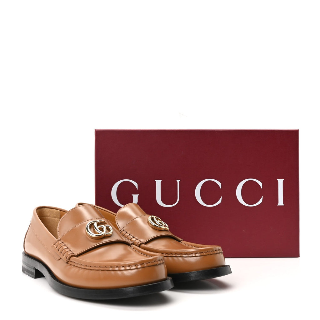 Millennial Ribot Womens GG Marmont Loafers 36 Luminous Wood 39.5 Luminous Wood