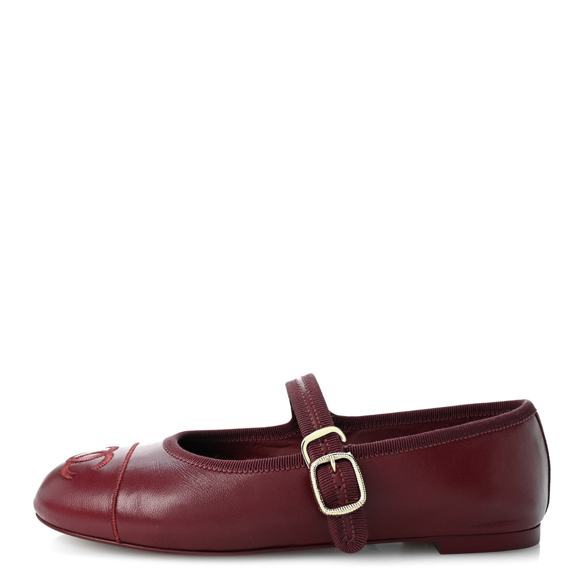 Lambskin Mary Jane Flats 36.5 Burgundy
