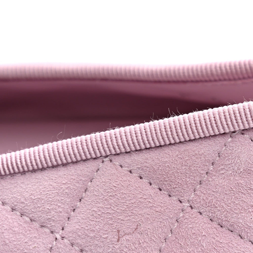 Suede Quilted Cap Toe CC Ballerina Flats 38.5 Light Pink