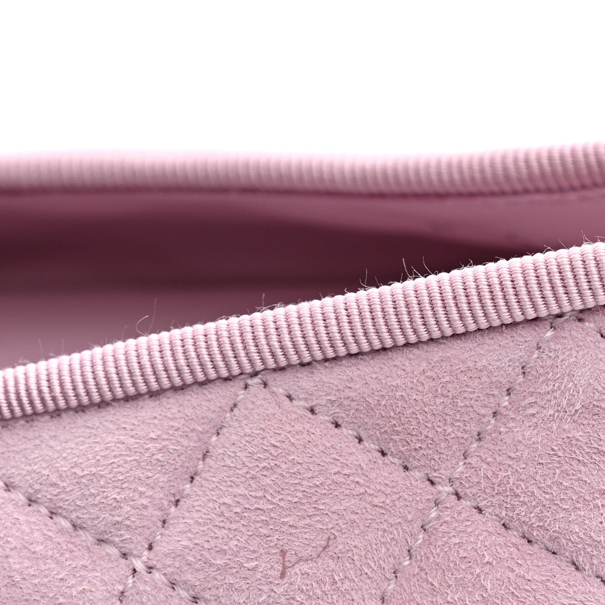 Suede Quilted Cap Toe CC Ballerina Flats 38.5 Light Pink