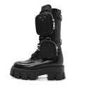 Spazzolato Rois Re-Nylon Metal Triangle Logo Monolith Pouch Pocket 55mm Tall Combat Boots 38 Black