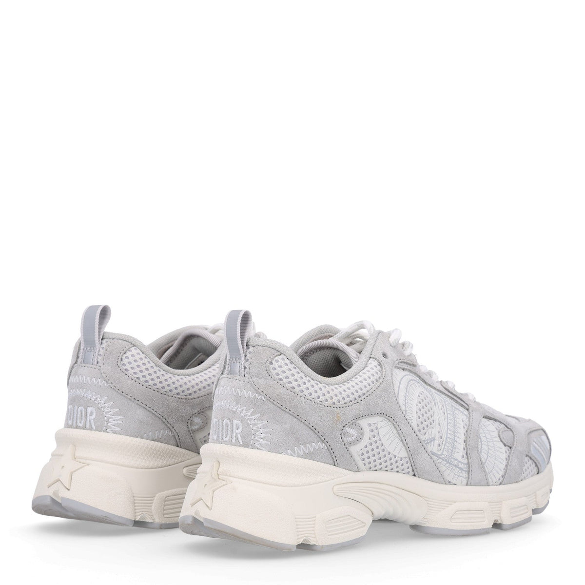Technical Mesh Suede Dior Chrono Sneakers 38.5 Grey