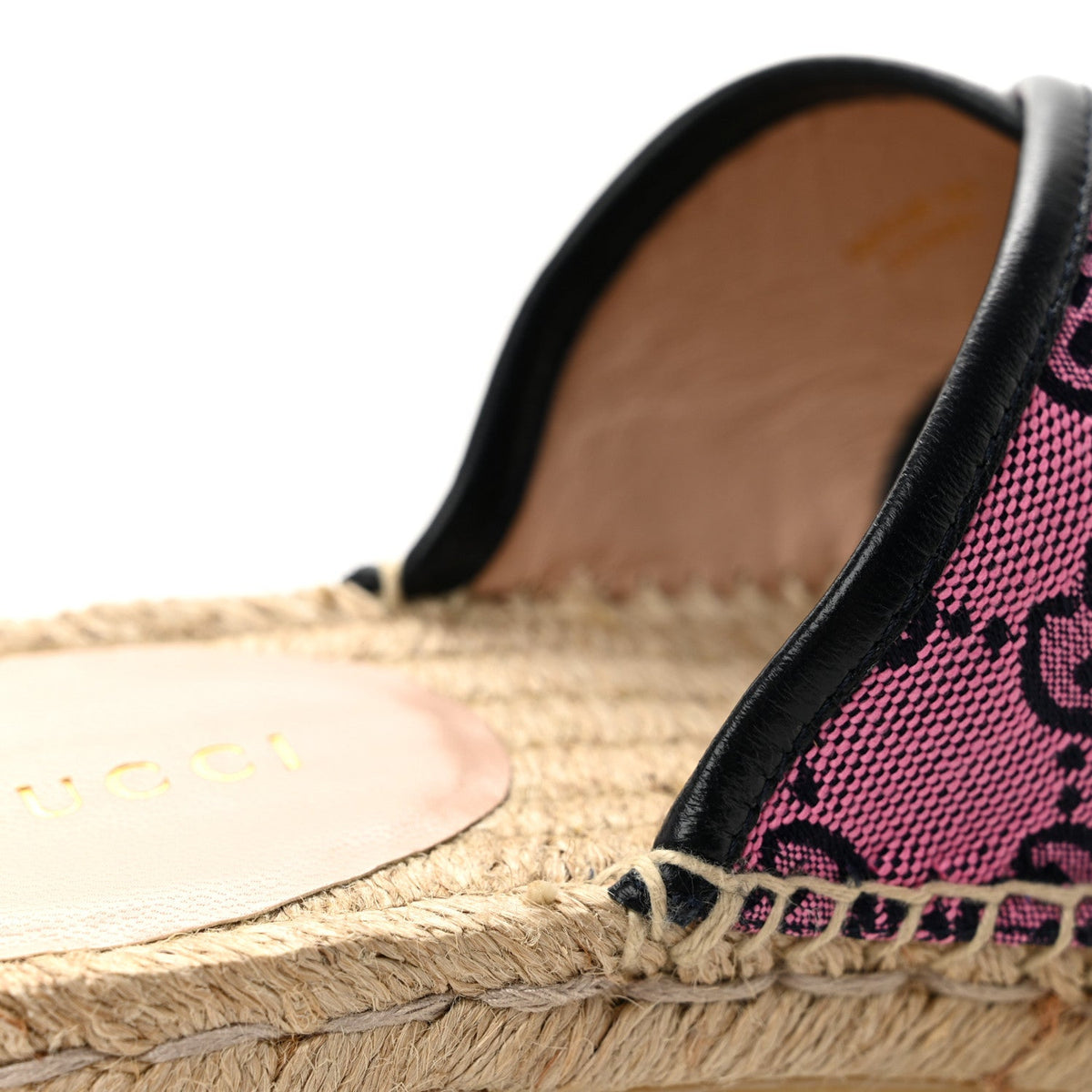 Monogram Multicolor Criss Cross Espadrille Sandals 35.5 Pink Blue