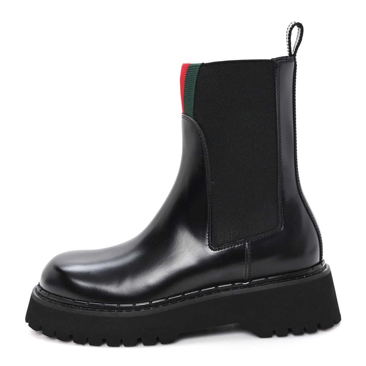 Magnum Calfskin Web Chelsea Ankle Boots 38.5 Black