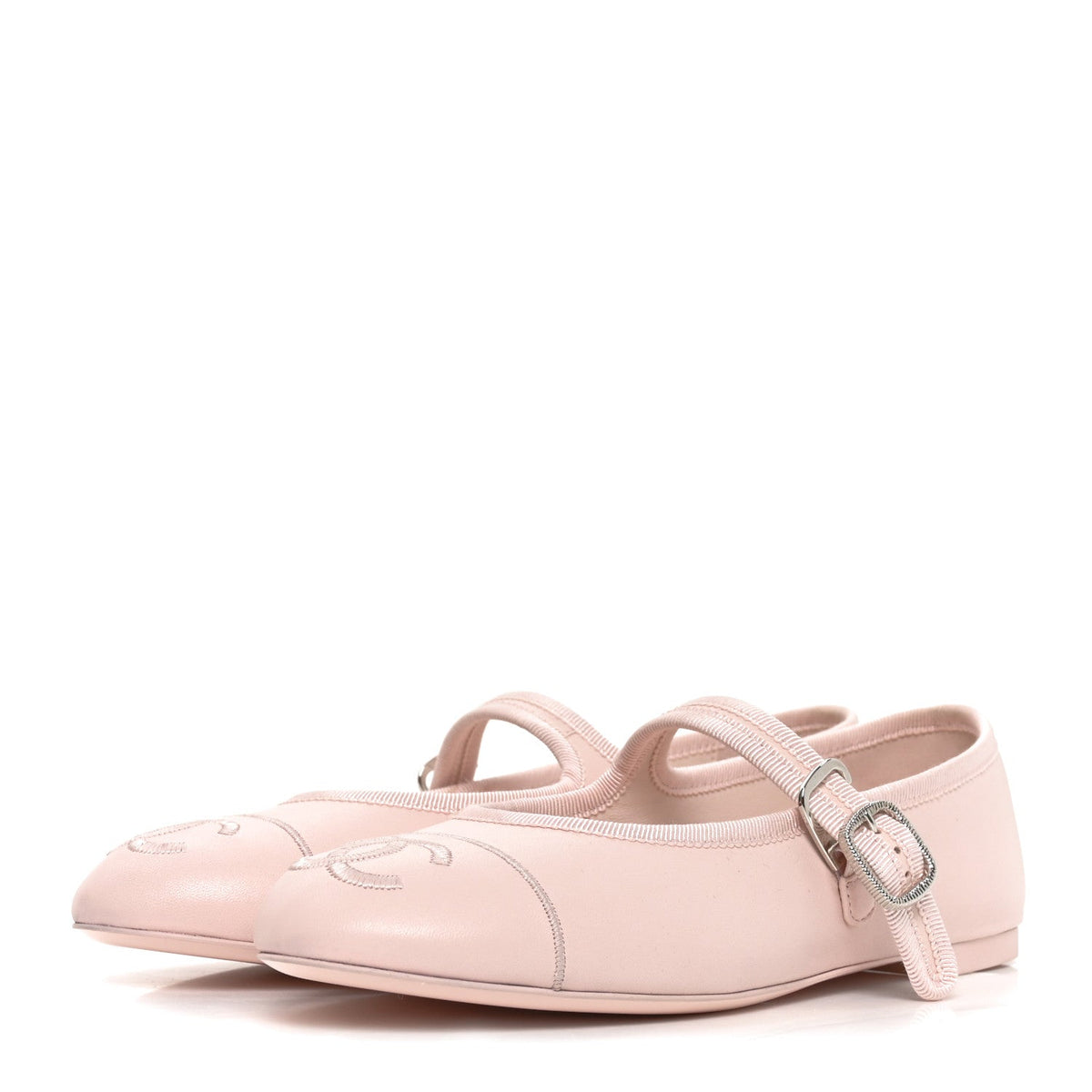 Lambskin Mary Jane Flats 38 Light Pink