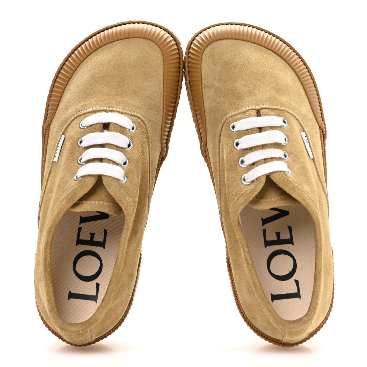 X PAULA's IBIZA Brushed Suede Rubber Terra Vulca Sneakers 39 Gold