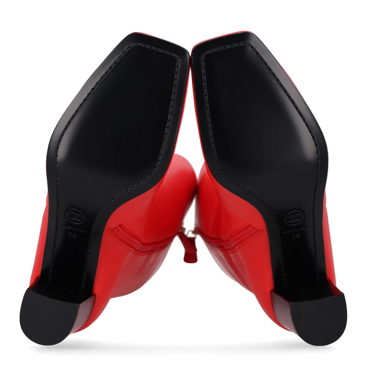 Calfskin High Boots 38 Red