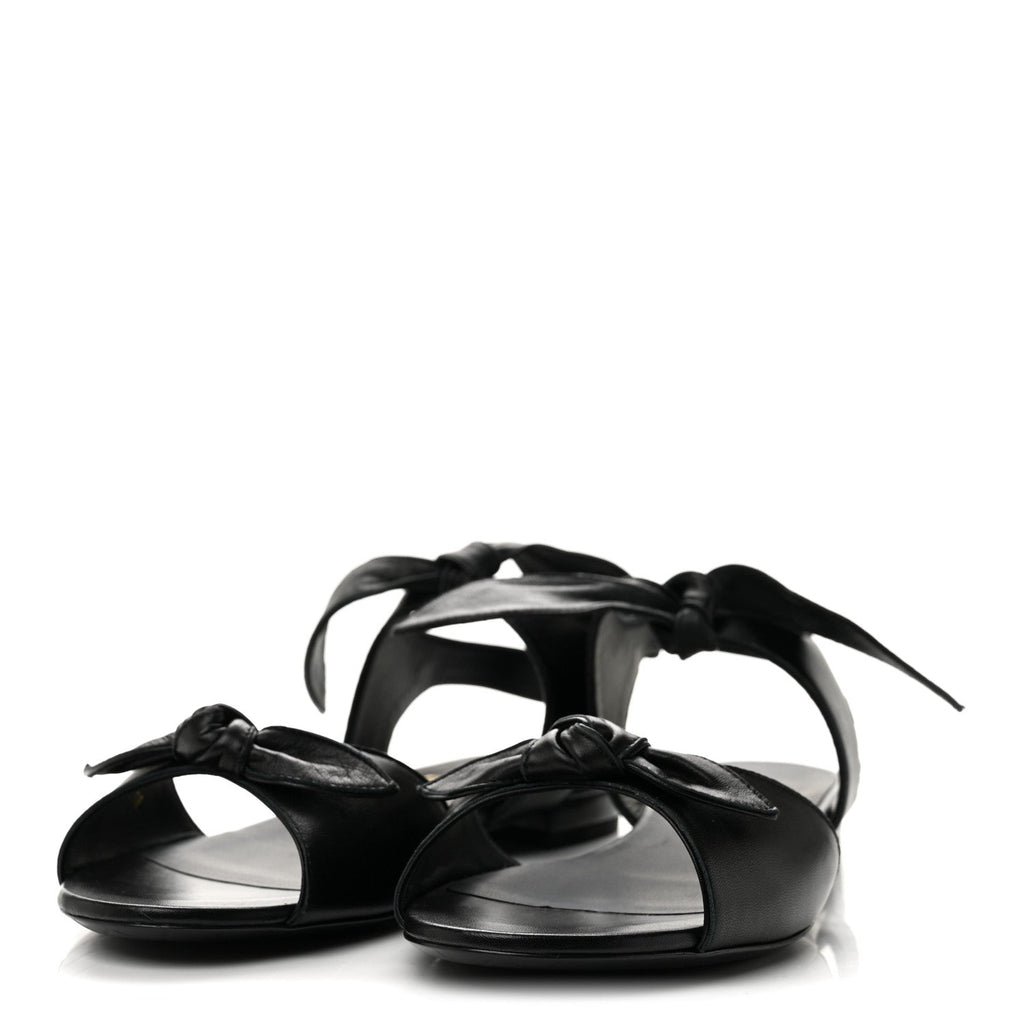 Lambskin Bow CC Flat Sandals 38.5 Black